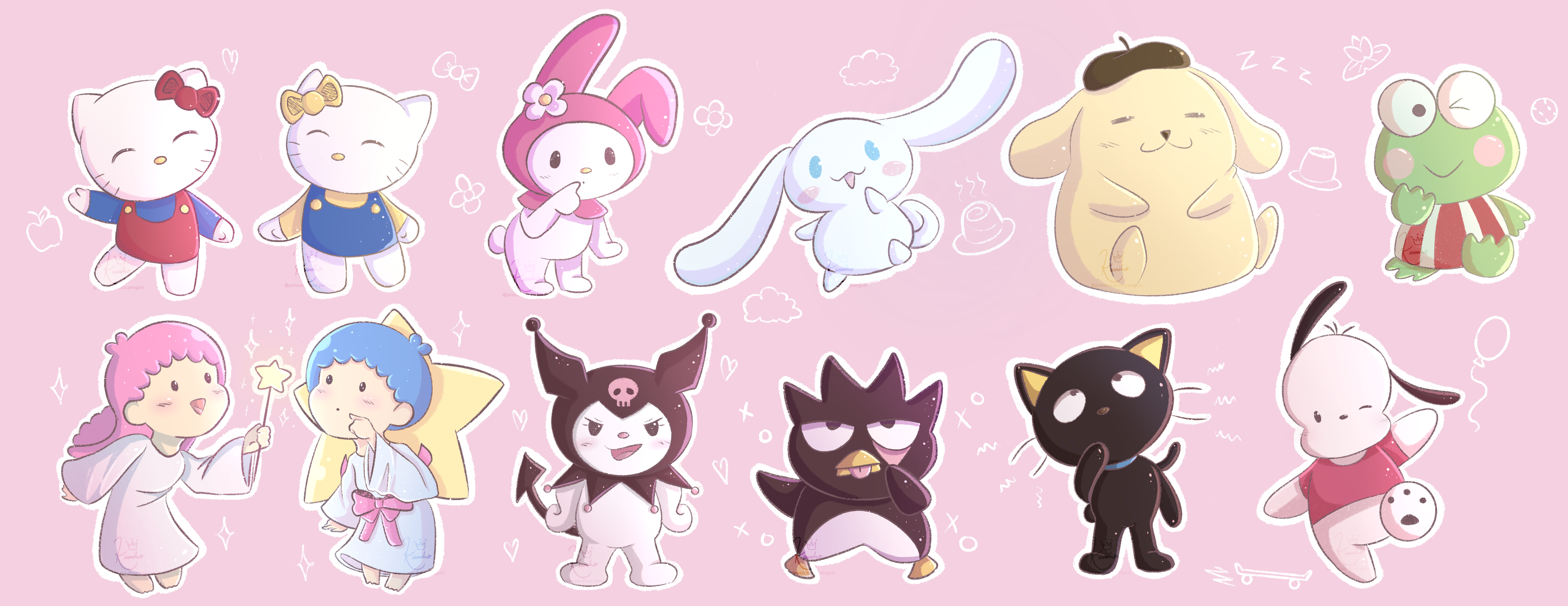 Illustration of Sanrio characters.